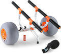 Chariot robuste pour kayak, capacité de charge de 159 kg, pliable, avec roues de plage de 33 cm, largeur de chargement réglable et pieds antidérapants. Convient aux kayaks, canoës, planches à pagaie, tapis flottants et barques. - Enhanced