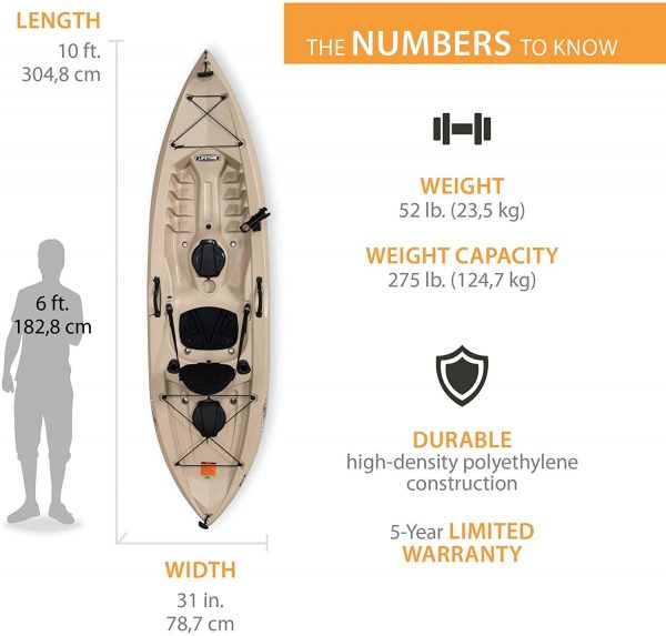 Pack de 2 kayaks de pêche Lifetime 90806 Tamarack Angler 100 C (pagaies incluses) - Enhanced