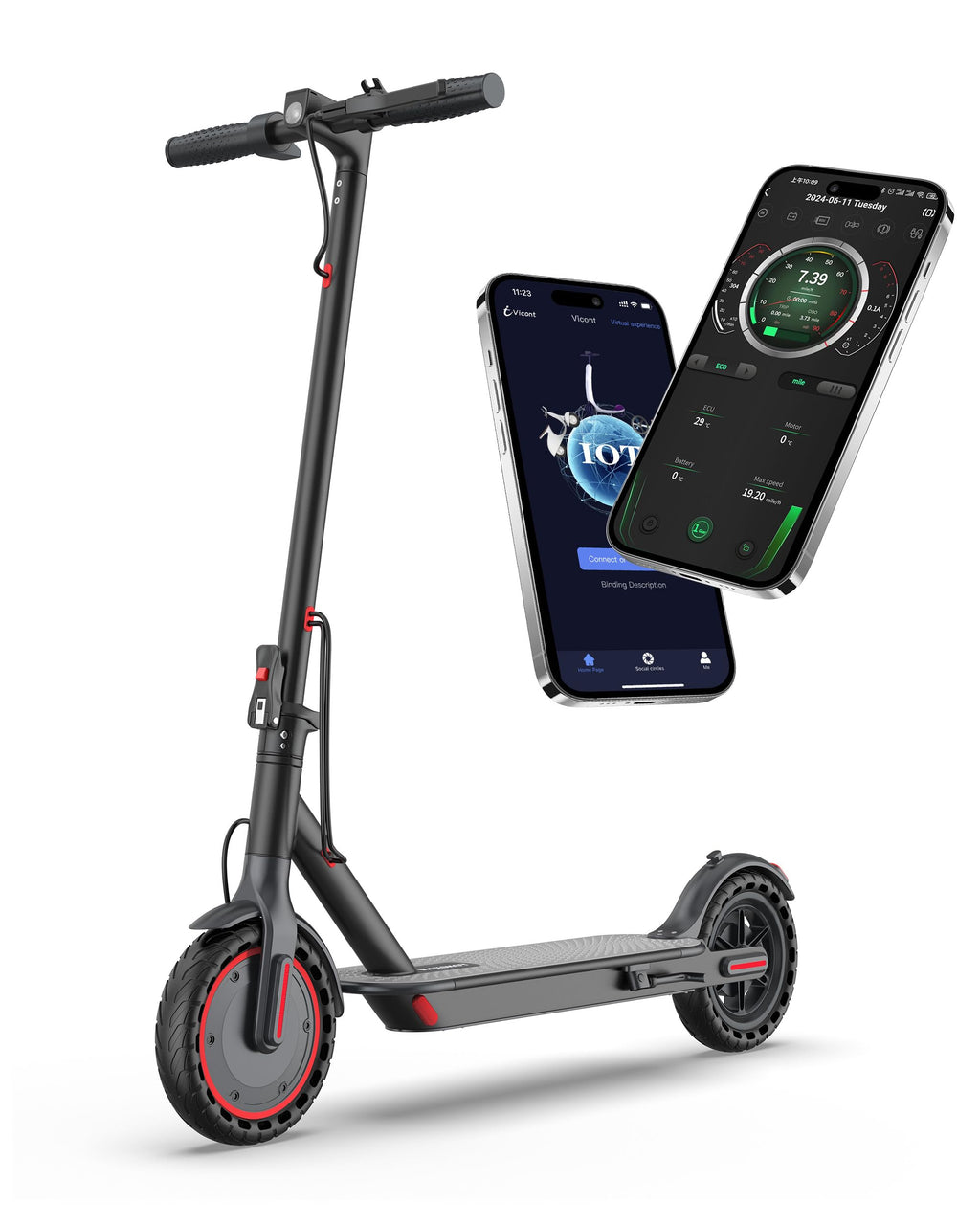 Trottinette électrique MAXSHOT pour adultes - 350 W/500 W, 30/35 km/h - Enhanced