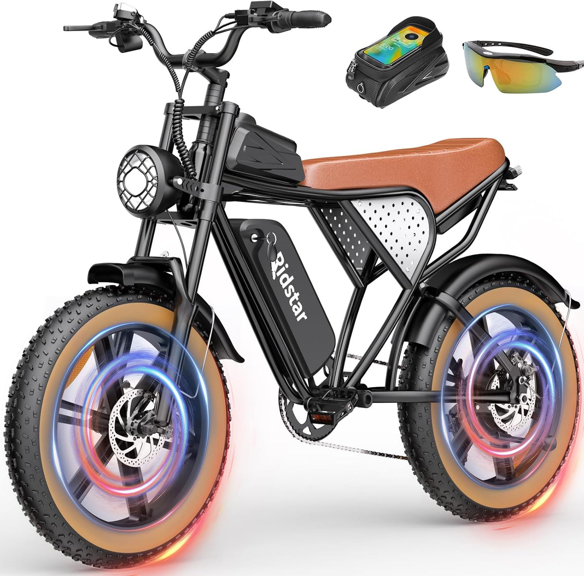 Vélo électrique Q20, 2000 W, 60 km/h, pneus larges de 20 pouces - Enhanced