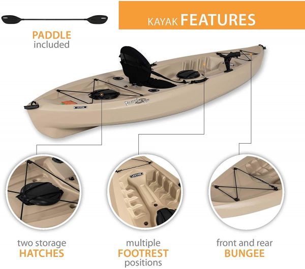 Pack de 2 kayaks de pêche Lifetime 90806 Tamarack Angler 100 C (pagaies incluses) - Enhanced