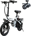 Vélo électrique pour adultes, moteur 400 W, vitesse maximale 35 km/h, pneus 14 pouces, batterie amovible 48 V 15 Ah, suspension multi-chocs, idéal pour la ville, vélo électrique pliable pour adultes - Enhanced