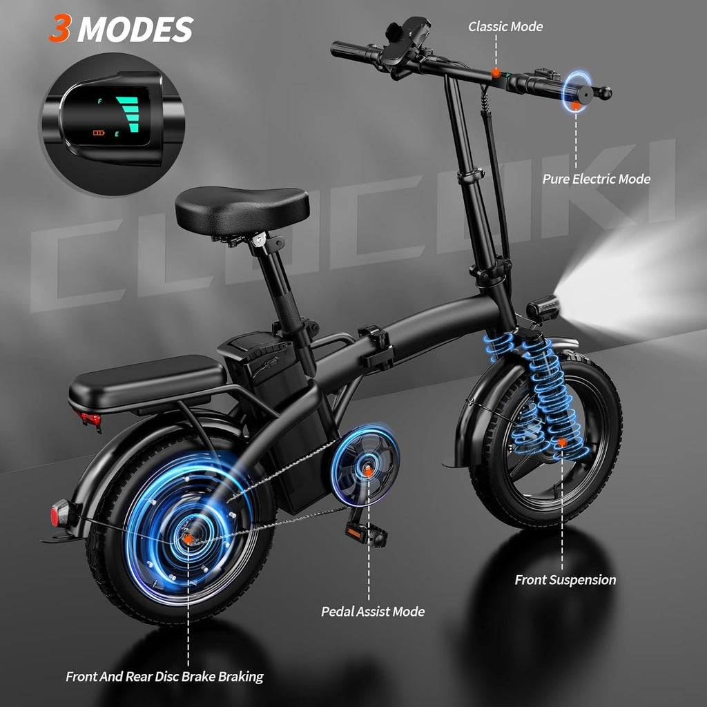 Vélo électrique pliable pour adultes, moteur de 500 W, vitesse maximale de 40 km/h et autonomie de 56 km, mini vélo électrique de 35,5 cm avec batterie amovible de 48 V et 576 Wh, certifié UL, idéal pour les trajets domicile-travail et les
