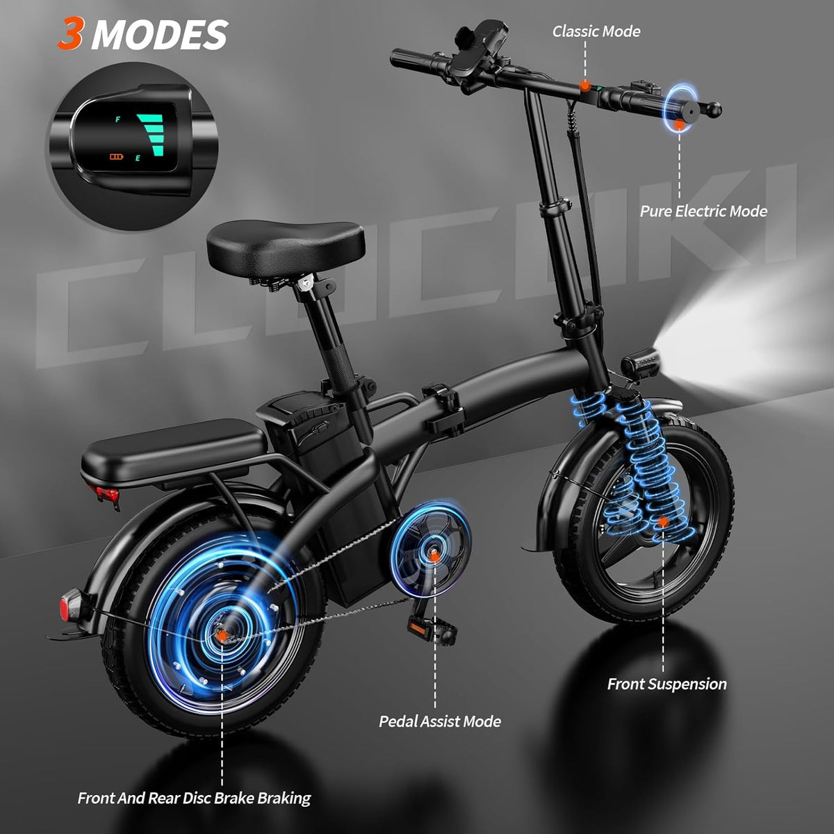 Vélo électrique pliable pour adultes, moteur de 500 W, vitesse maximale de 40 km/h et autonomie de 56 km, mini vélo électrique de 35,5 cm avec batterie amovible de 48 V et 576 Wh, certifié UL, idéal pour les trajets domicile-travail et les